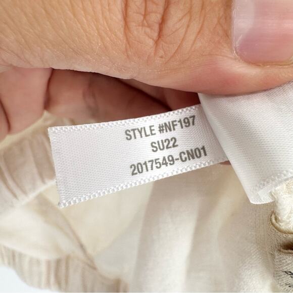 Madewell Linen-Blend Michele Bubble Top Open Tie Back In Lighthouse Cream Size S - Picture 13 of 13